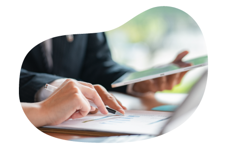 Installation professional calculating insurance costs for their business.