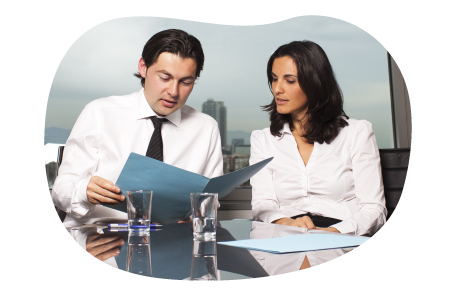 Actuary evaluating client risk factors. Actuary evaluating client risk factors.