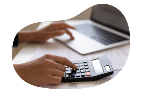 Insurance professional calculating cost of business insurance. Insurance professional calculating cost of business insurance.