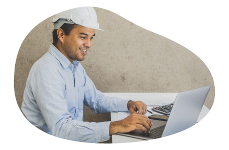 A landscaping professional calculating their business insurance costs 