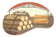 Stacked wood under large outdoor space.