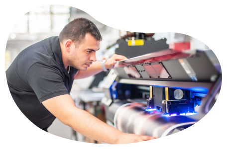 Print publisher running a digital printing press. Print publisher running a digital printing press.