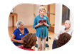 Religious organization members conducting a group meeting.