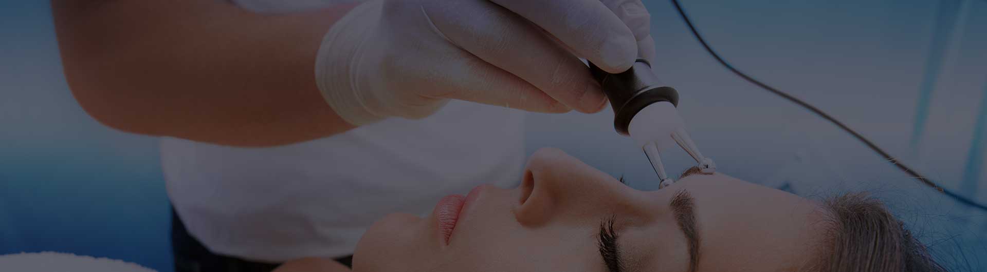 Client getting skin treatment at a medical spa.