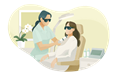 Client getting a skin treatment at a medical spa.
