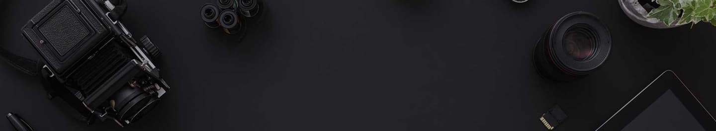 Photography equipment on a table.