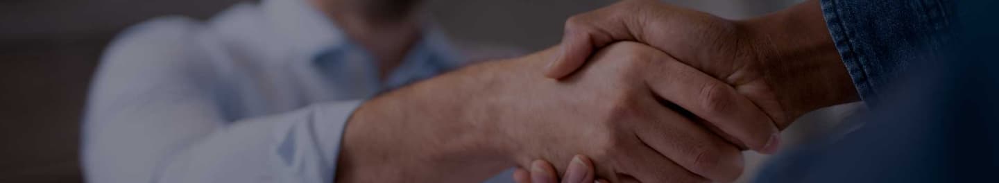 Two men shaking hands.