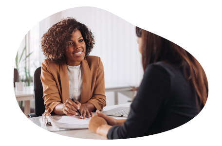 Lawyer consulting a client.