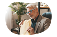 Process server examining court documents in an envelope.