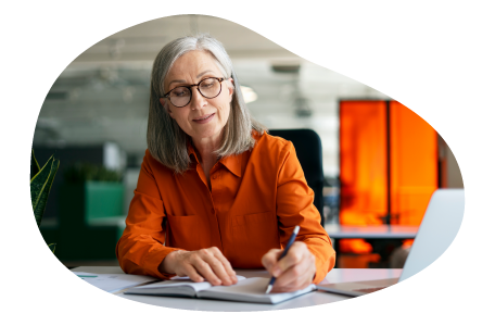 Title abstractor evaluating the title for a business property.