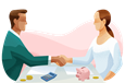 Mortgage broker shaking hands with a client