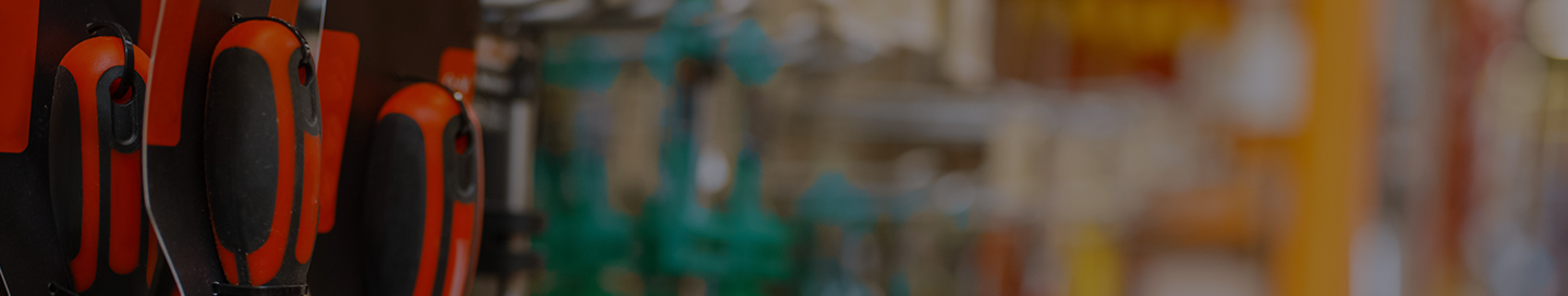 Tools on display at a hardware store.