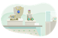 Necklaces and rings on display at a jewelry store.