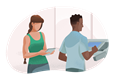 An athletic trainer conducts an endurance test on a client