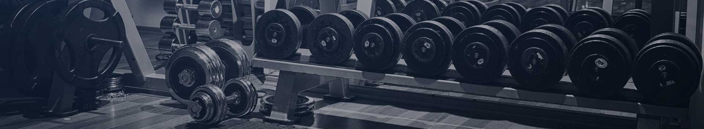 Free weight area of a gym.