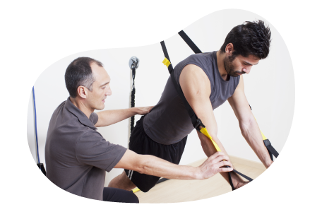 Rehab counselor helping rehabilitate a patient at a facility. Rehab counselor helping rehabilitate a patient at a facility.