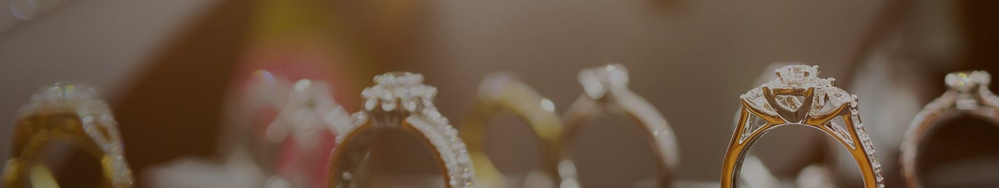 A display of wedding rings. A display of wedding rings.