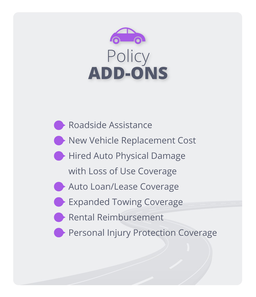 A list of policy add-ons to your commercial auto coverage