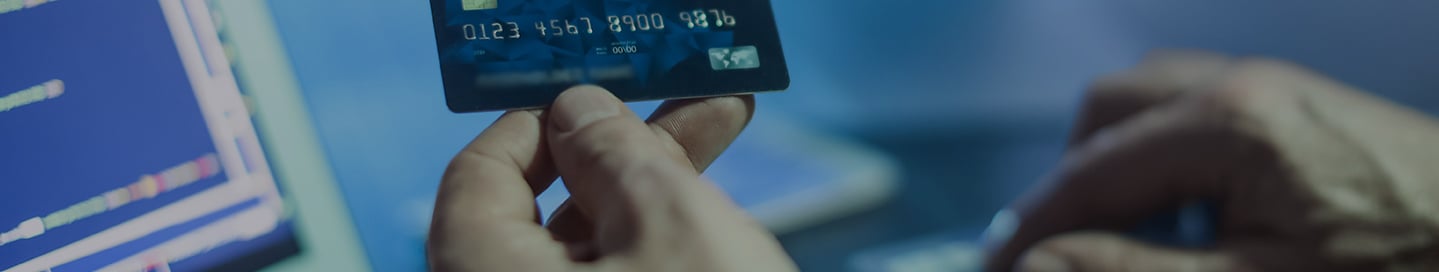 Person reviewing criminal activity from credit card information. Person reviewing criminal activity from credit card information.
