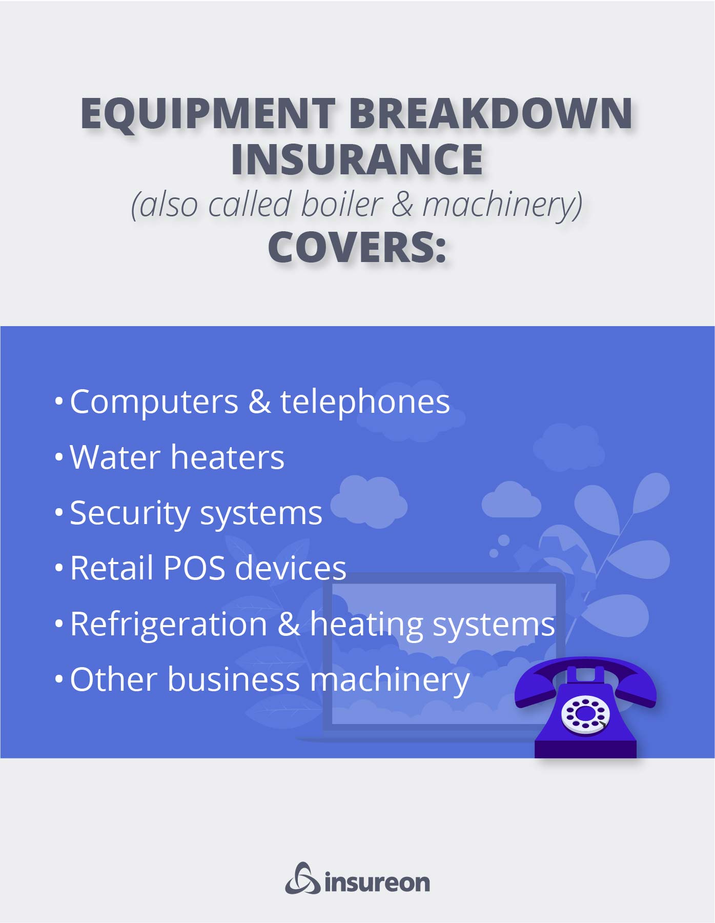 What equipment breakdown insurance covers graphic.