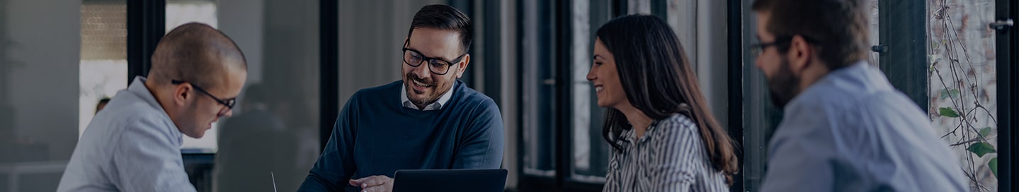 Business team discussing insurance plans