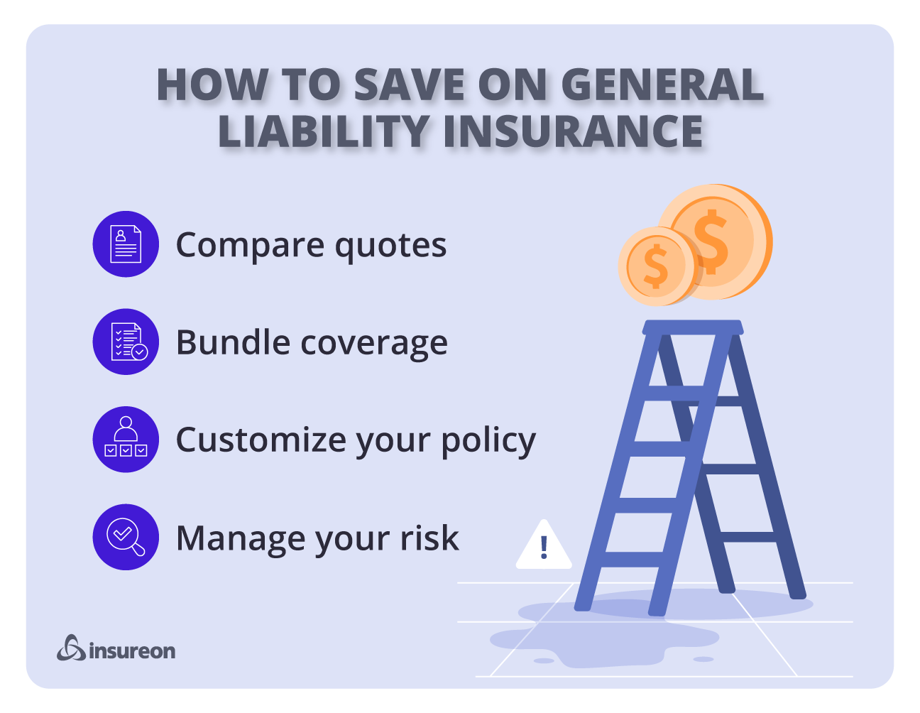 How to save on general liability insurance graphic. How to save on general liability insurance graphic.