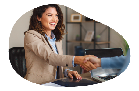 A small business owner agreeing on a contract with a client A small business owner agreeing on a contract with a client