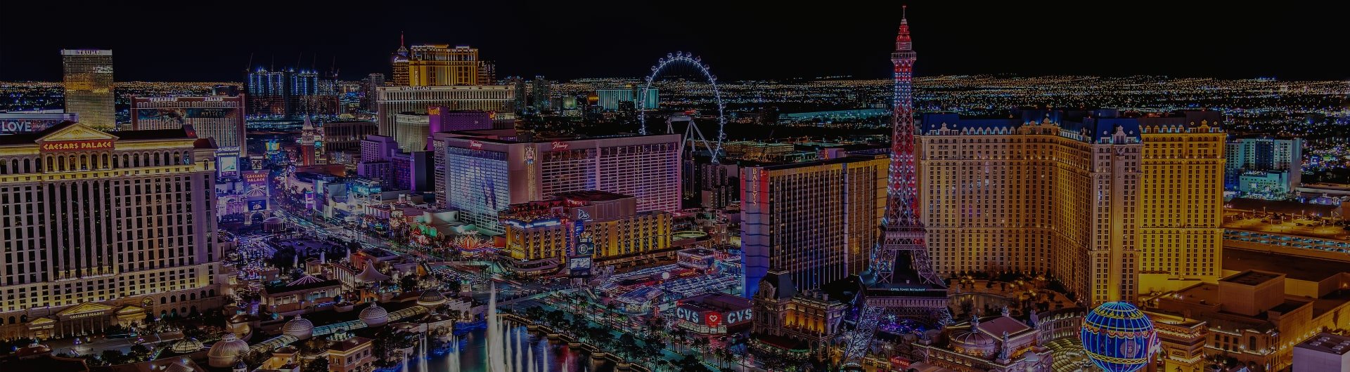 The Las Vegas Strip lit up at night.