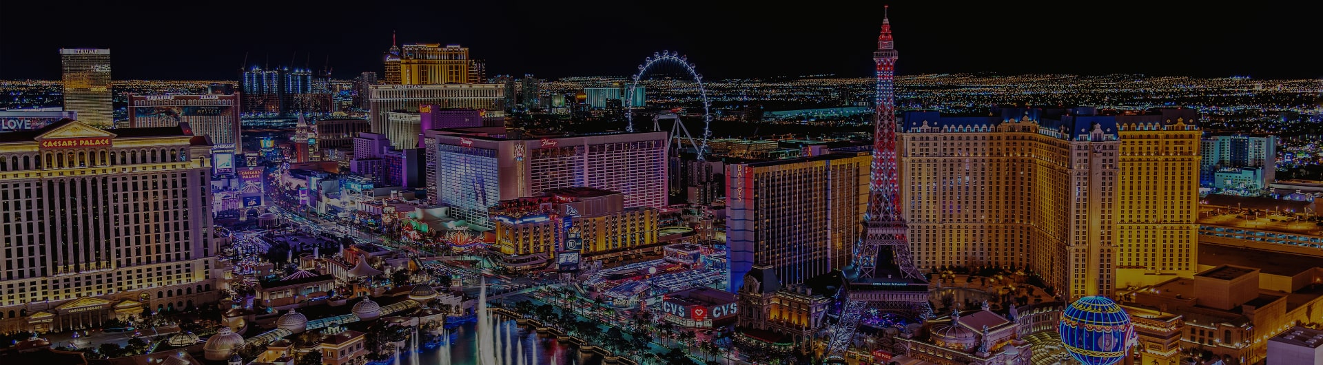 The Las Vegas Strip lit up at night. The Las Vegas Strip lit up at night.