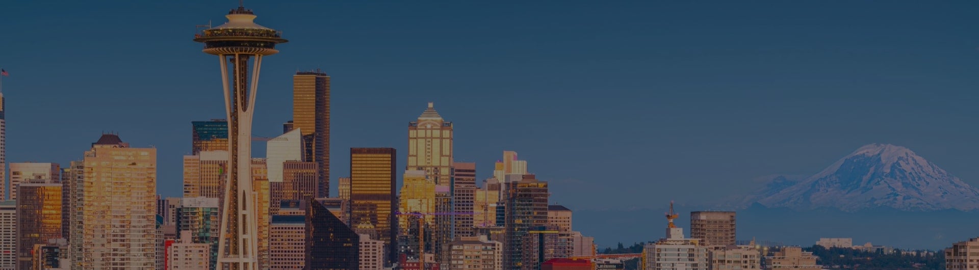 The Seattle skyline with Mount Rainier in the background. The Seattle skyline with Mount Rainier in the background.