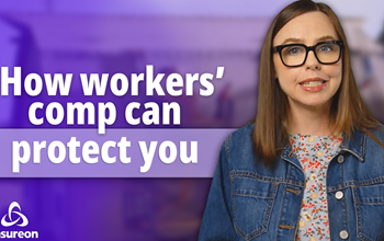 A person standing next to the words "How workers' comp can protect you"